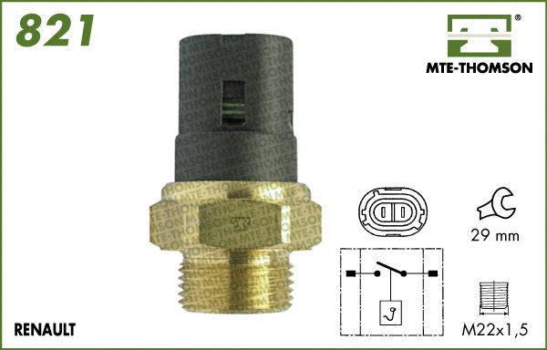 821.92/82 MTE-THOMSON Термовыключатель, вентилятор радиатора (фото 1)