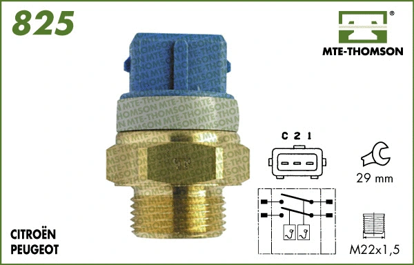 825.92/97 MTE-THOMSON Термовыключатель, вентилятор радиатора (фото 1)
