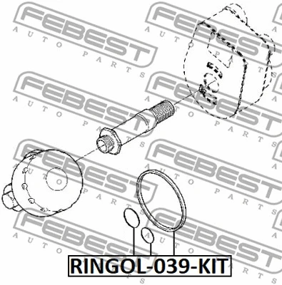 RINGOL-039-KIT FEBEST Прокладка, маслянный фильтр (фото 2)