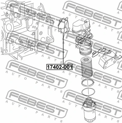 17402-001 FEBEST Прокладка, корпус маслянного фильтра (фото 2)