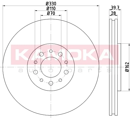 1031057 KAMOKA Тормозной диск (фото 3)