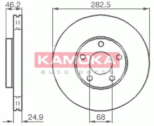 1032028 KAMOKA Тормозной диск (фото 3)