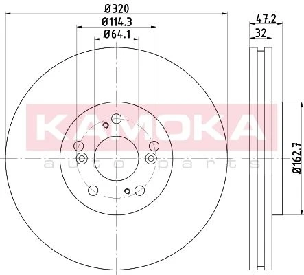 103318 KAMOKA Тормозной диск (фото 3)