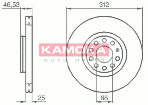 1032312 KAMOKA Тормозной диск (фото 3)