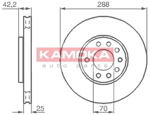 1031620 KAMOKA Тормозной диск (фото 3)