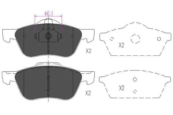 KBP-6560 KAVO PARTS Комплект тормозных колодок, дисковый тормоз (фото 2)