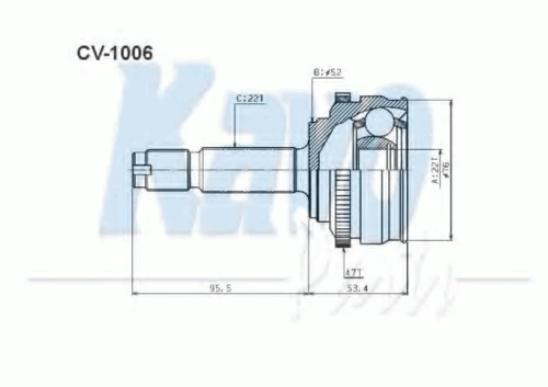 CV-1006 KAVO PARTS Шарнирный комплект, приводной вал (фото 4)