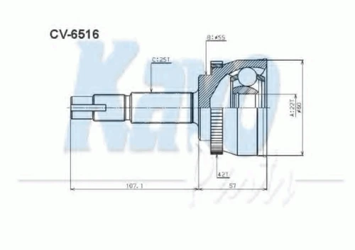 CV-6516 KAVO PARTS Шарнирный комплект, приводной вал (фото 5)