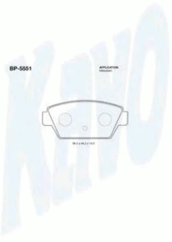 BP-5551 KAVO PARTS Комплект тормозных колодок, дисковый тормоз (фото 2)