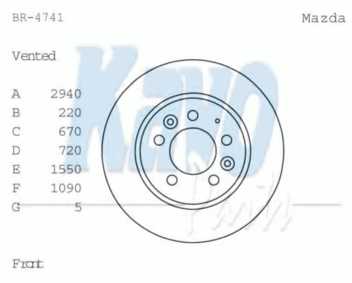 BR-4741 KAVO PARTS Тормозной диск (фото 2)