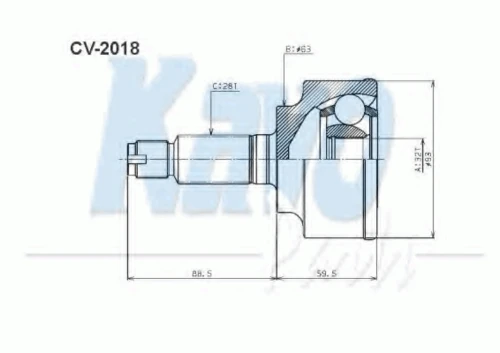 CV-2018 KAVO PARTS Шарнирный комплект, приводной вал (фото 4)