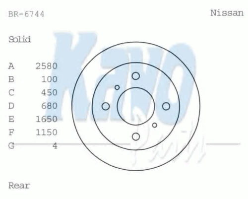 BR-6744 KAVO PARTS Тормозной диск (фото 2)