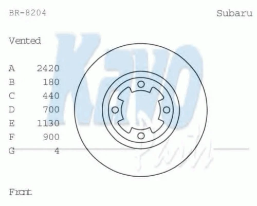 BR-8204 KAVO PARTS Тормозной диск (фото 1)