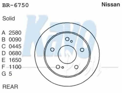 BR-6750 KAVO PARTS Тормозной диск (фото 2)