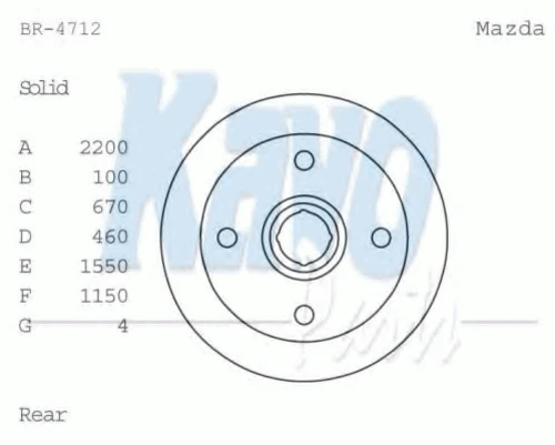 BR-4712 KAVO PARTS Тормозной диск (фото 2)