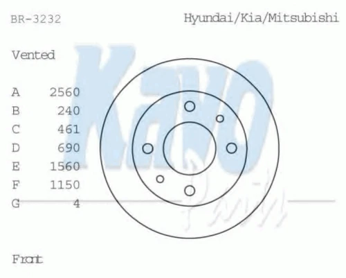 BR-3232 KAVO PARTS Тормозной диск (фото 2)