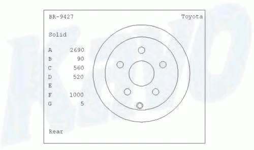 BR-9427 KAVO PARTS Тормозной диск (фото 1)