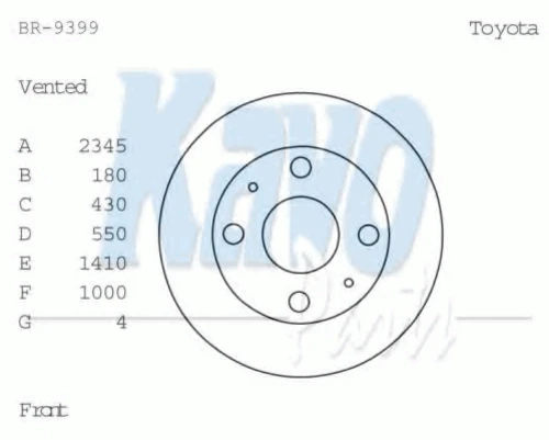 BR-9399 KAVO PARTS Тормозной диск (фото 2)