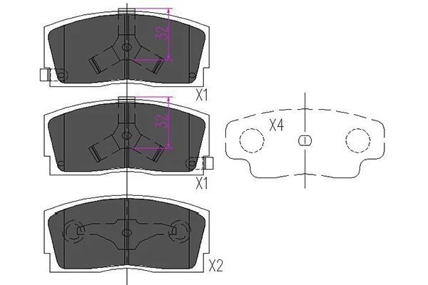 KBP-1501 KAVO PARTS Комплект тормозных колодок, дисковый тормоз (фото 2)