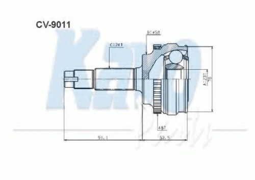 CV-9011 KAVO PARTS Шарнирный комплект, приводной вал (фото 4)