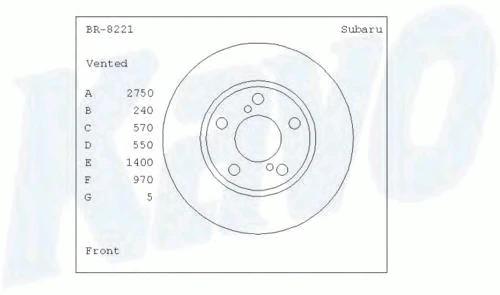 BR-8221 KAVO PARTS Тормозной диск (фото 2)