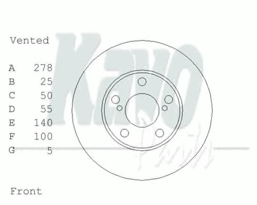 BR-9423 KAVO PARTS Тормозной диск (фото 2)