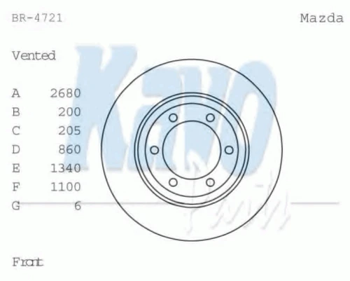 BR-4721 KAVO PARTS Тормозной диск (фото 1)