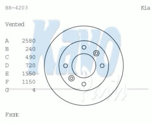 BR-4203 KAVO PARTS Тормозной диск (фото 1)