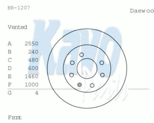 BR-1207 KAVO PARTS Тормозной диск (фото 2)