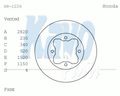 BR-2226 KAVO PARTS Тормозной диск (фото 2)