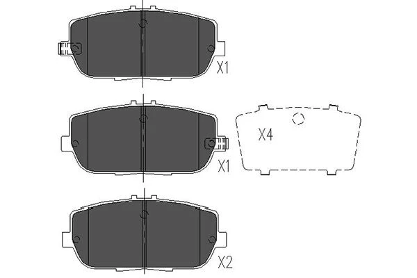 KBP-4551 KAVO PARTS Комплект тормозных колодок, дисковый тормоз (фото 2)