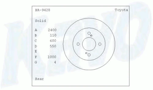 BR-9428 KAVO PARTS Тормозной диск (фото 2)