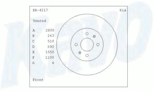 BR-4217 KAVO PARTS Тормозной диск (фото 2)