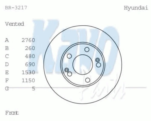 BR-3217 KAVO PARTS Тормозной диск (фото 1)