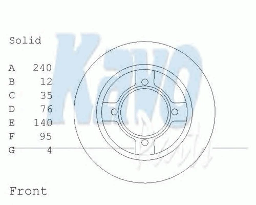 BR-6708 KAVO PARTS Тормозной диск (фото 2)