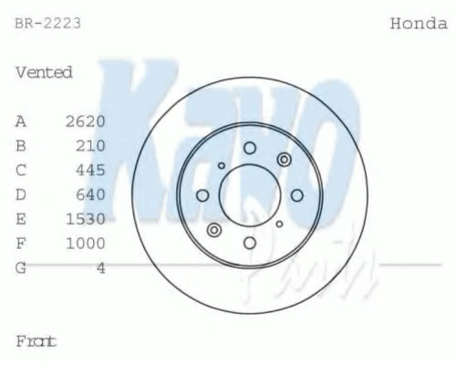 BR-2223 KAVO PARTS Тормозной диск (фото 1)