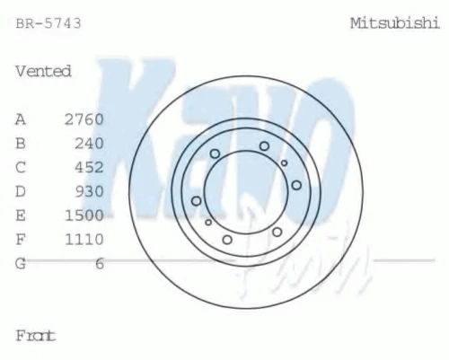 BR-5743 KAVO PARTS Тормозной диск (фото 2)