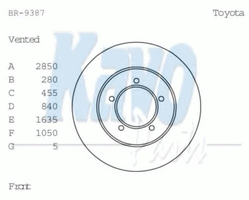 BR-9387 KAVO PARTS Тормозной диск (фото 1)