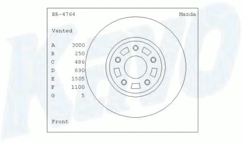 BR-4764 KAVO PARTS Тормозной диск (фото 2)