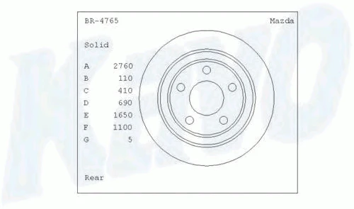 BR-4765 KAVO PARTS Тормозной диск (фото 2)