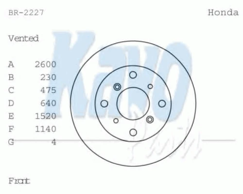 BR-2227 KAVO PARTS Тормозной диск (фото 1)