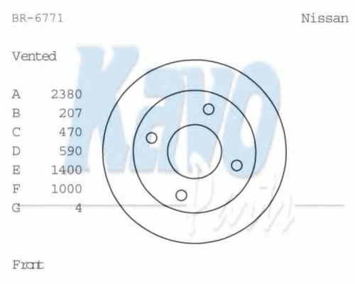 BR-6771 KAVO PARTS Тормозной диск (фото 2)