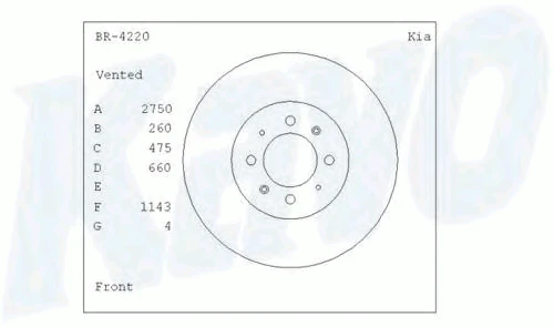 BR-4220 KAVO PARTS Тормозной диск (фото 1)