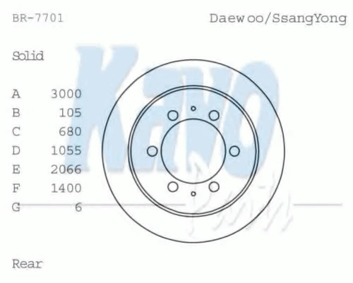 BR-7701 KAVO PARTS Тормозной диск (фото 1)