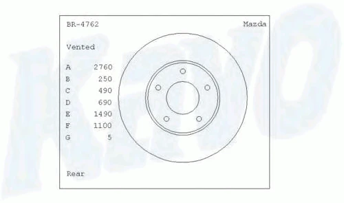 BR-4762 KAVO PARTS Тормозной диск (фото 2)