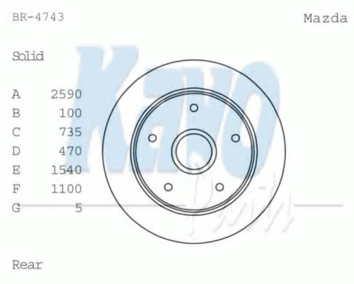 BR-4743 KAVO PARTS Тормозной диск (фото 1)