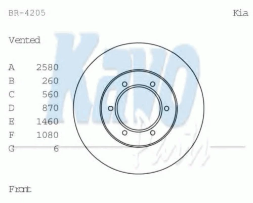 BR-4205 KAVO PARTS Тормозной диск (фото 1)