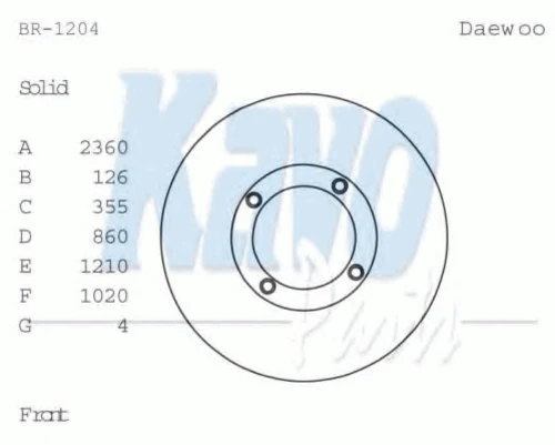 BR-1204 KAVO PARTS Тормозной диск (фото 2)