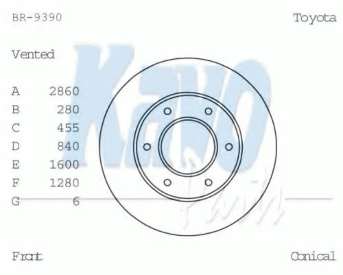 BR-9390 KAVO PARTS Тормозной диск (фото 2)