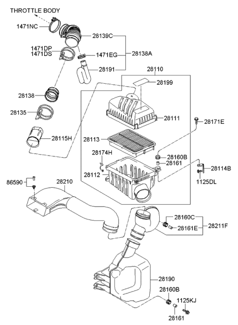 28113-08000 HYUNDAI/KIA/MOBIS Фильтр воздушный 28113-08000 (фото 10)